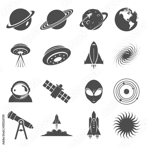 Icon Set Collection of Planet and Outer Space