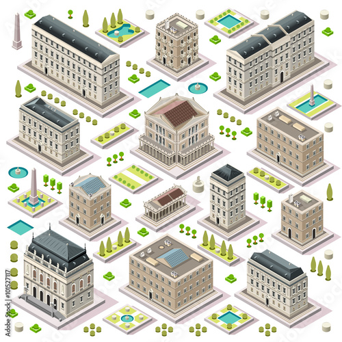 City Map Set 05 Tiles Isometric
