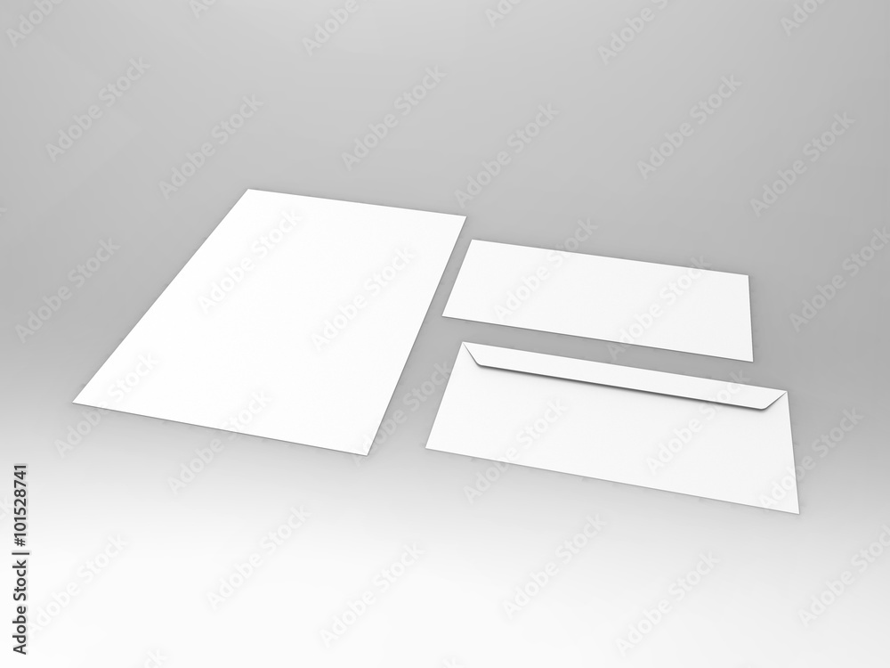 Branding Stationary 3D Render Stationary and Envelope Branding Stationary 3D Render Stationary and Envelope