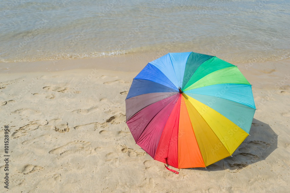 colorful umbrella on the beach Phuket in Thailand