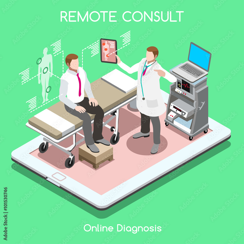 Remote Doctor 01 People Isometric Remote Doctor 01 People Isometric