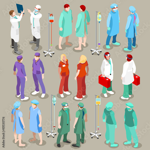 Hospital 21 People Isometric