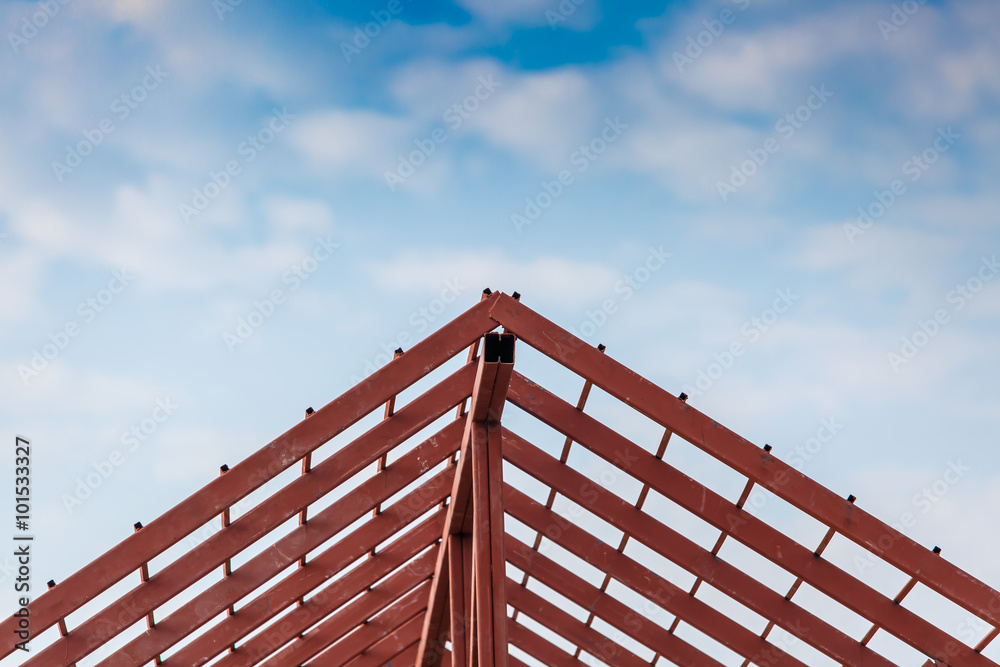 Roof steel architecture under construction Roof steel architecture under construction