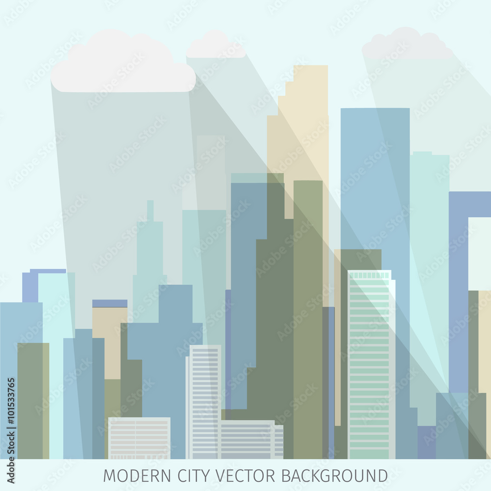 conceptual vector illustration with modern business city