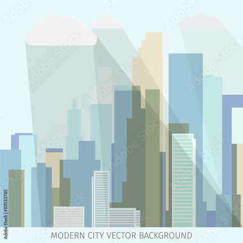 conceptual vector illustration with modern business city