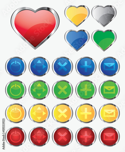 vector illustration, a set of buttons