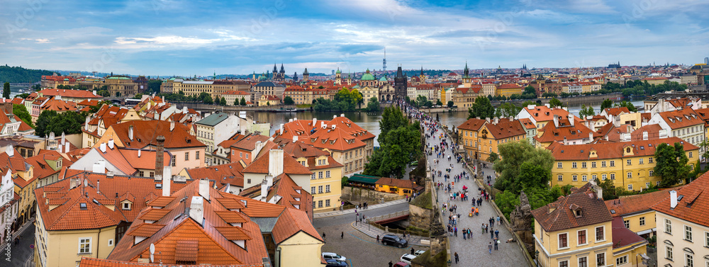 Prague city skyline panorama , Czech Republic
