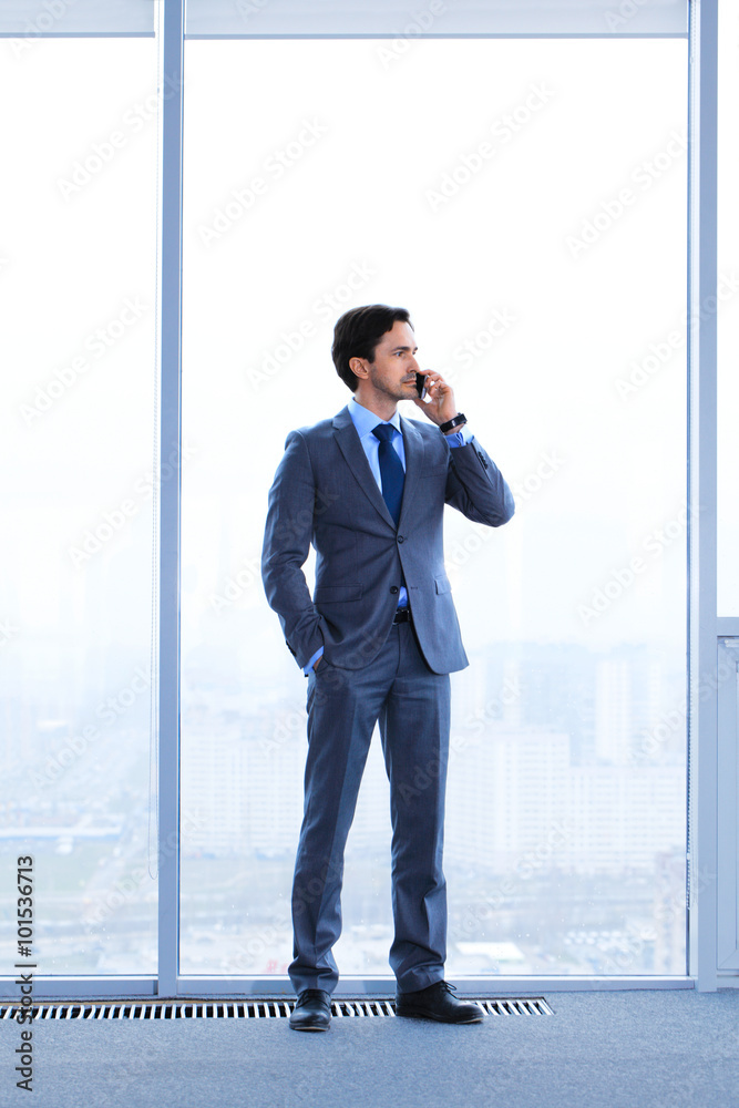 Businessman talking by phone Businessman talking by phone