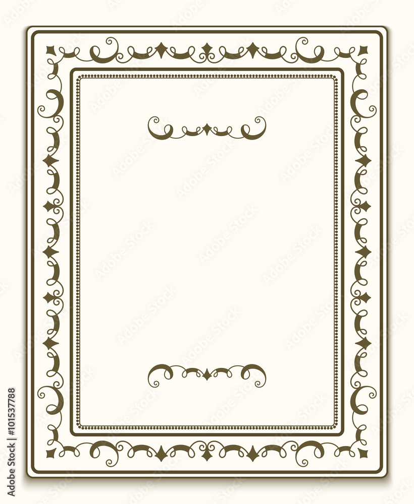 Rectangle ornamental frame, certificate template
