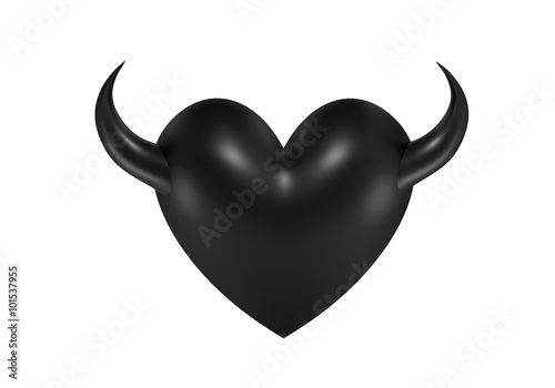3D conceptual black heart photo
