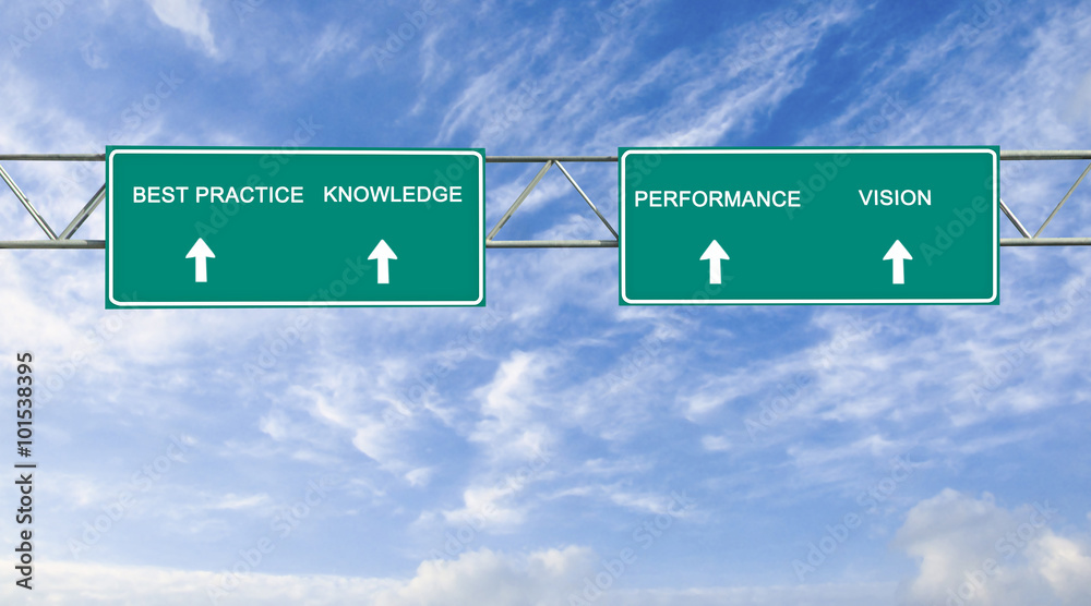 Fotografie Road sign to best practice