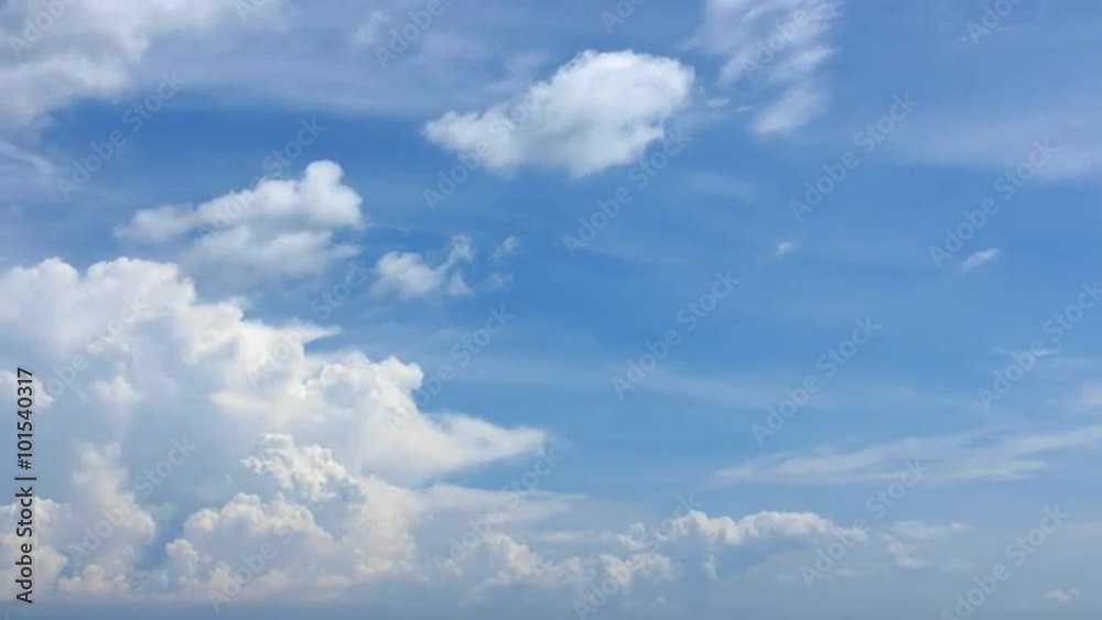 A timelapse of white clouds moving across a blue sky.
A timelapse of white clouds moving across a blue sky.