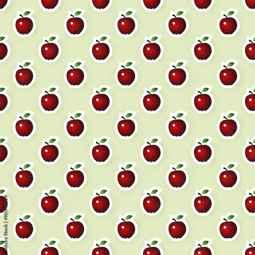 Vector Seamless Background with Apples Vector Seamless Background with Apples