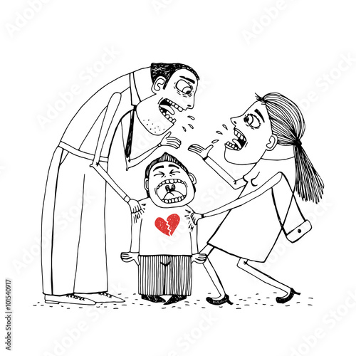 Angry parents fight over child