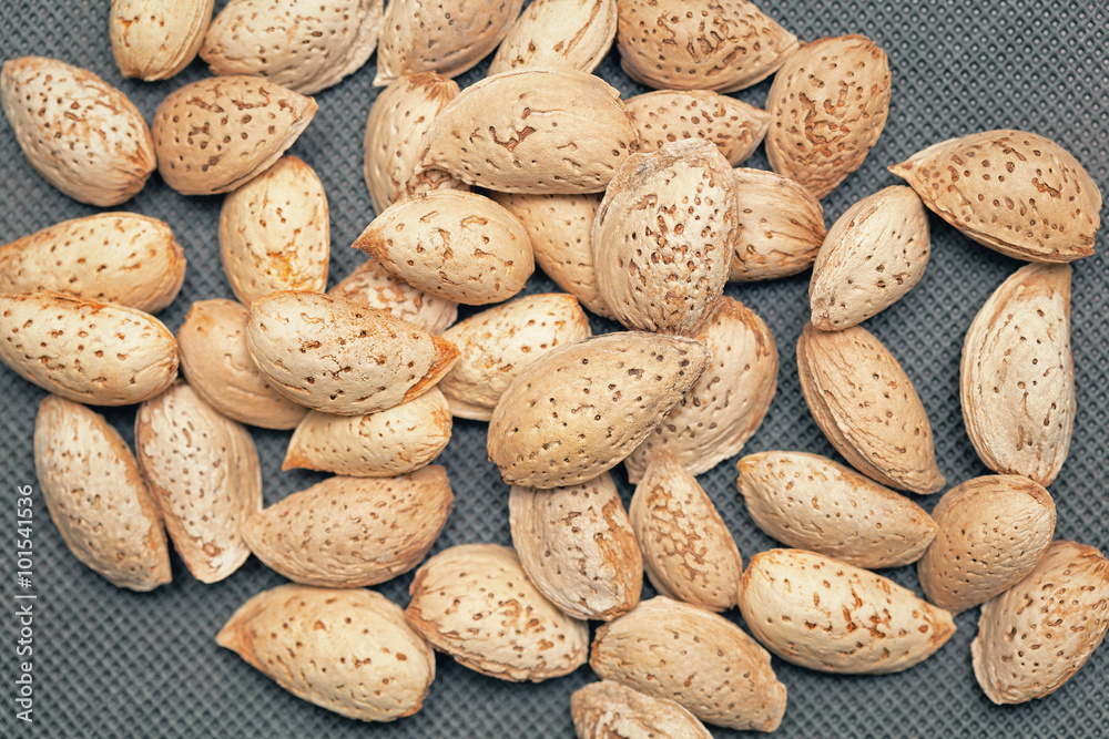 a scattering of nuts almonds a scattering of nuts almonds