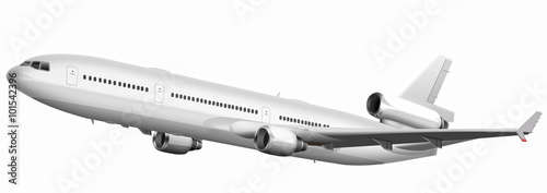 Passagierflugzeug weiss, freigestellt photo
