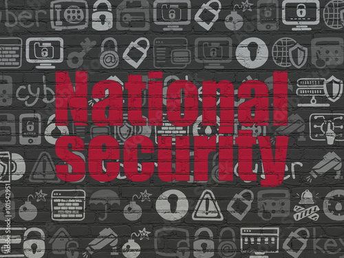 Protection concept: National Security on wall background