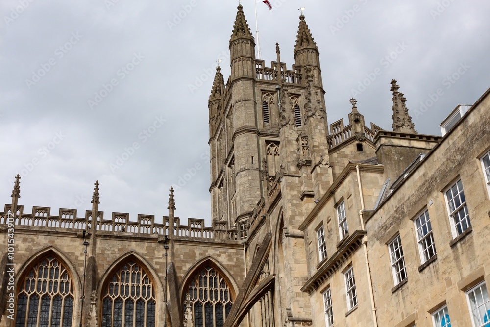 Bath Abbey, England.The Abbey Church of Saint Peter and Saint Paul, Bath is an Anglican parish church and a former Benedictine monastery in Bath, Somerset, England. Founded in the 7th century.