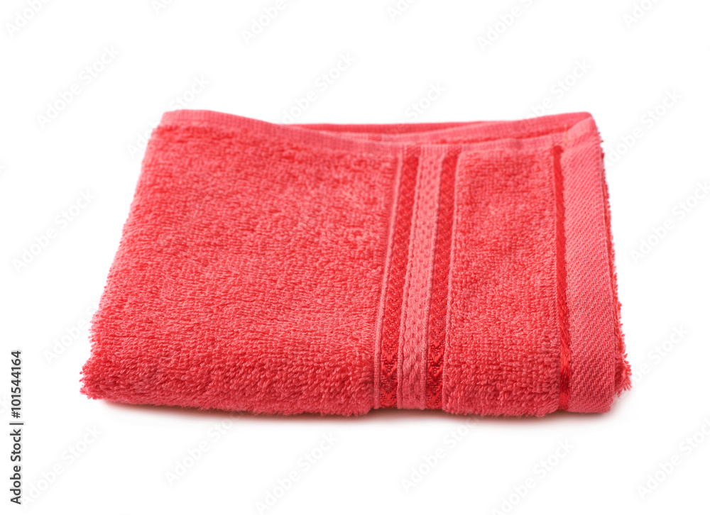Single terry cloth towel isolated Single terry cloth towel isolated