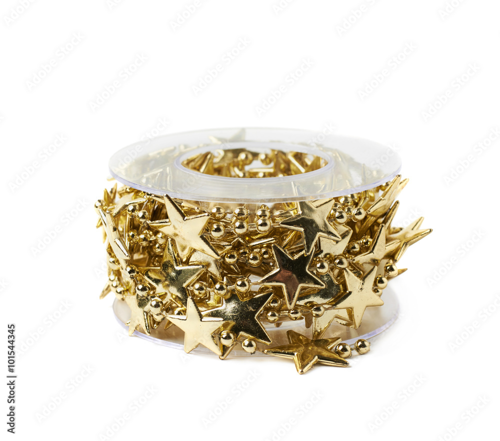 Star garland on a reel isolated Star garland on a reel isolated