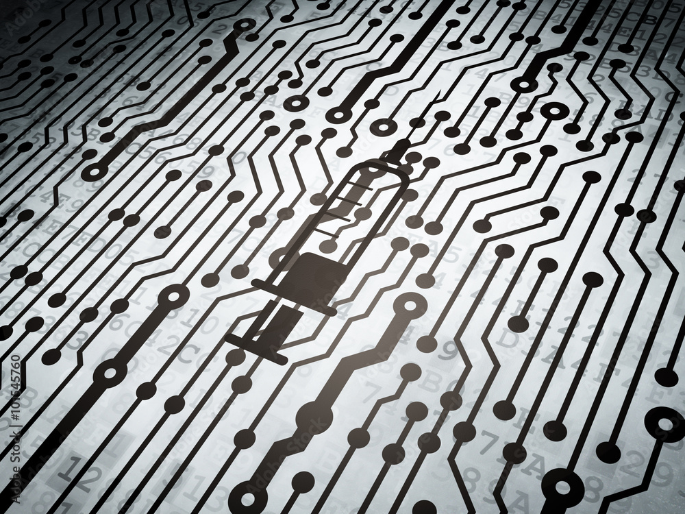 Medicine concept: circuit board with Syringe Medicine concept: circuit board with Syringe