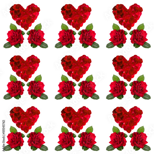 red rose petal heart valentine