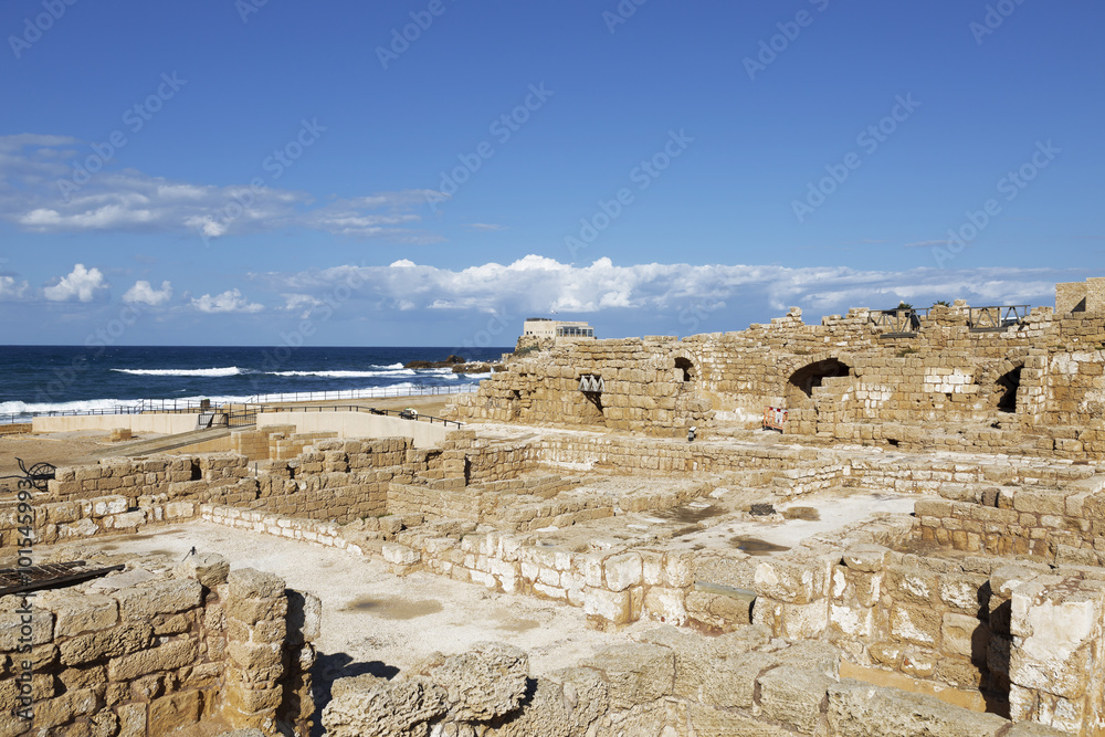 The architecture of the Roman period in the national park Caesarea on the Mediterranean coast of Israel The architecture of the Roman period in the national park Caesarea on the Mediterranean coast of Israel