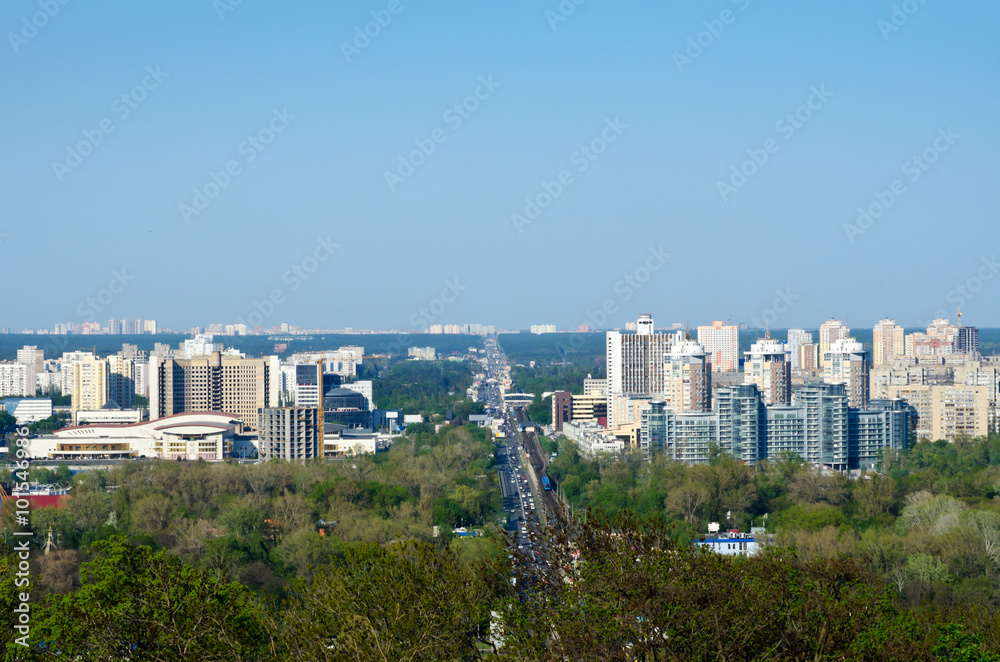 Φωτογραφία Landscape of the city of Kiev bird's eye view