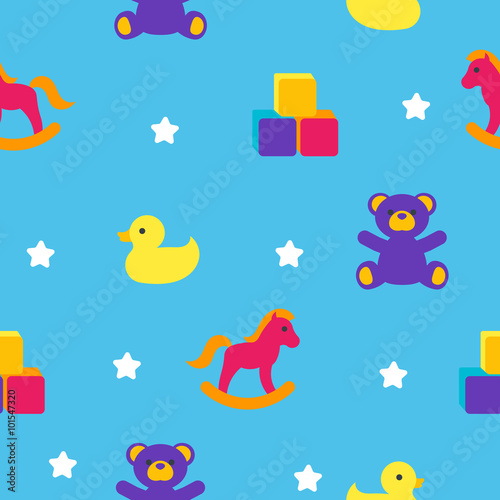 Seamless pattern with children's toys