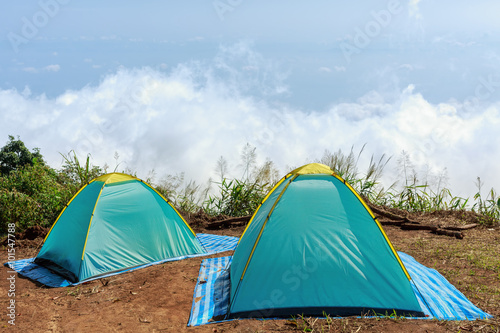 Two colorful tents