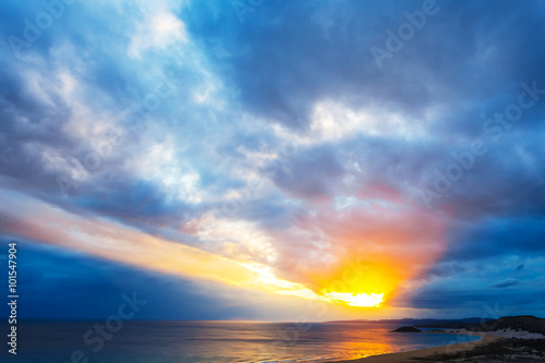 dramatic sunset over a sea © Yuriy Kulik