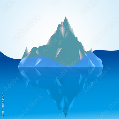 tip of the iceberg above the water and most of the water