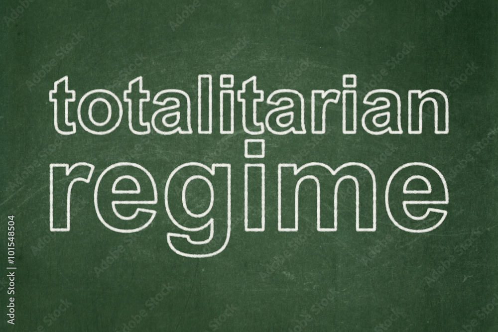 Fototapeta premium Political concept: Totalitarian Regime on chalkboard background