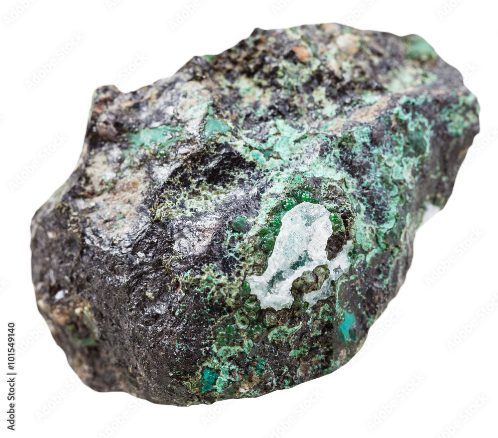 piece of Malachite mineral stone isolated piece of Malachite mineral stone isolated