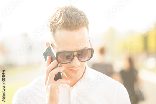 Man with mobile phone in hands