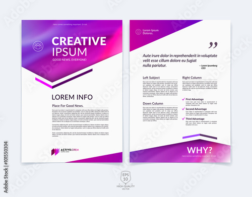 Business brochure, flyer and cover design layout template with r