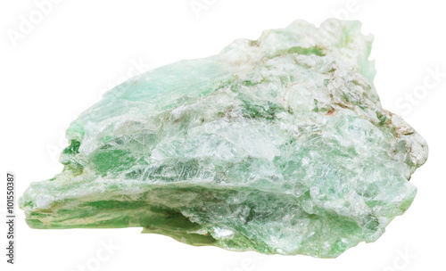 green talc mineral stone isolated on white