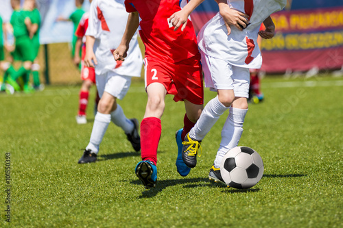 Fototapeta Naklejka Na Ścianę i Meble -  Football match for children. Training and football soccer tourna