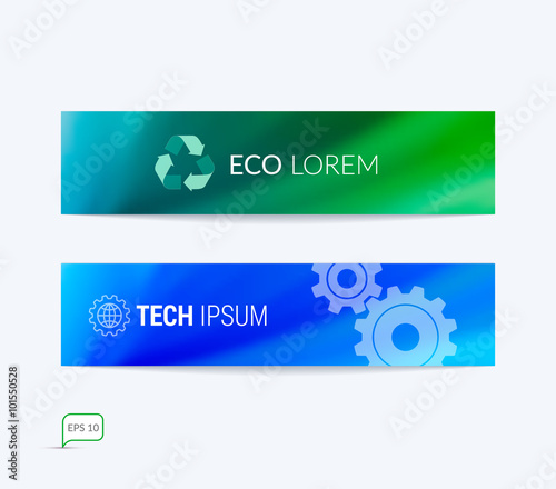 Website header or banner set with blurred background. Vector ill