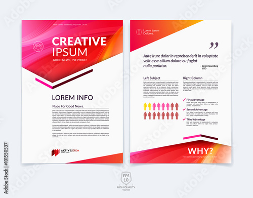 Business brochure, flyer and cover design layout template with r