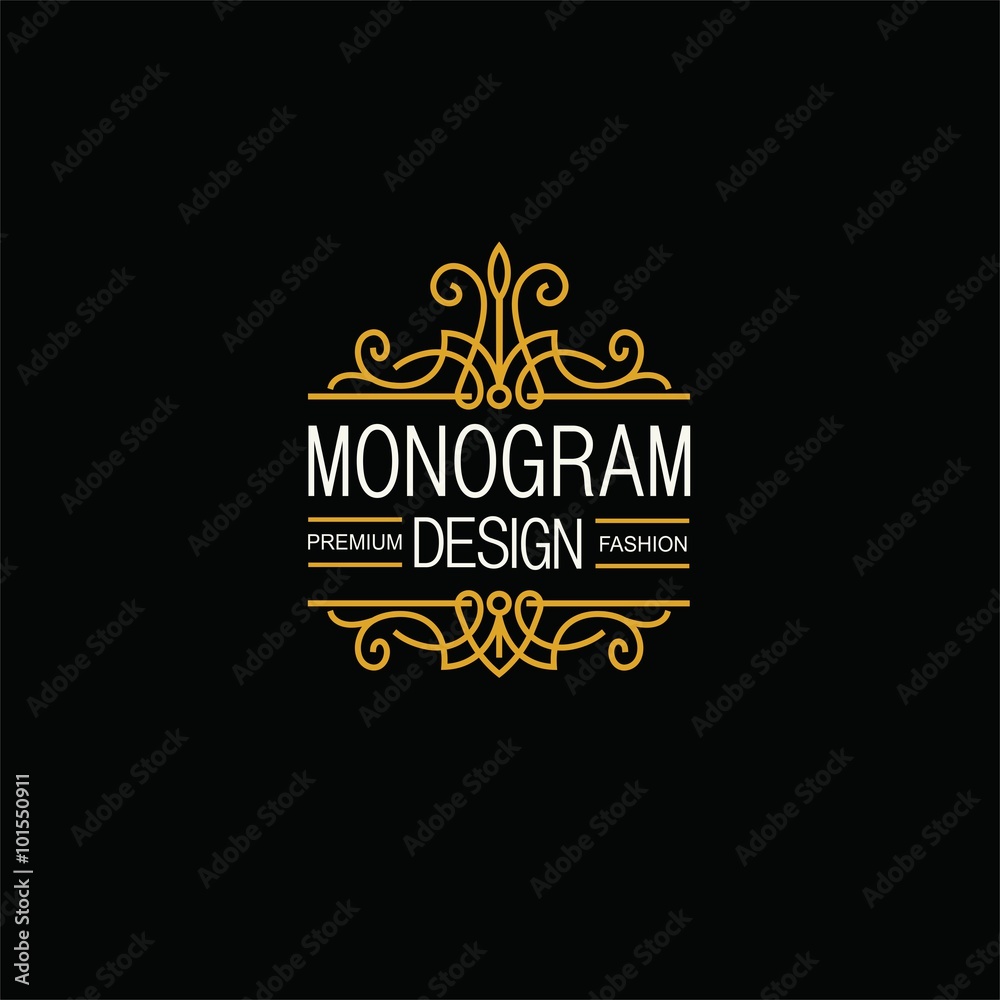Elegant Line Art Logo and Monogram Design, vector template.
