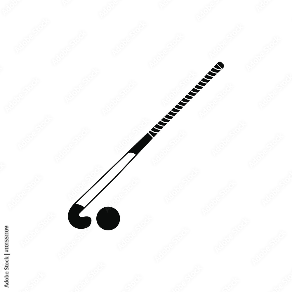 Stick for field hockey and ball icon Stick for field hockey and ball icon