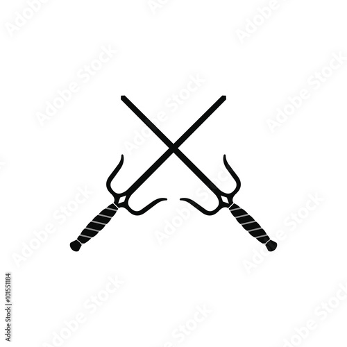 Sai weapon black simple icon