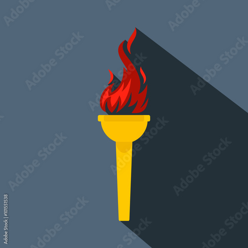 Burning torch flat icon