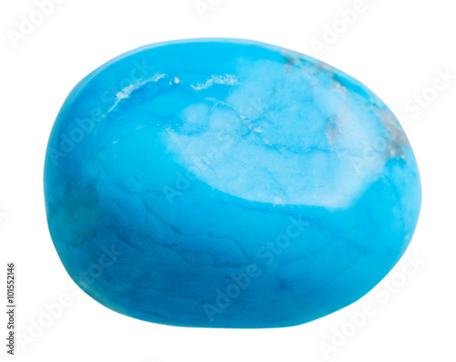 tumbled turkvenit (blue howlite) gem stone isolated photo