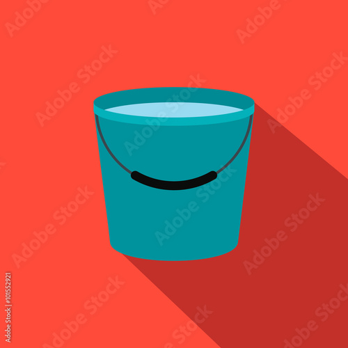 Bucket full of water flat icon