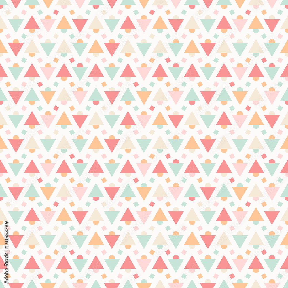 Geometric abstract pastel seamless pattern on white background Geometric abstract pastel seamless pattern on white background