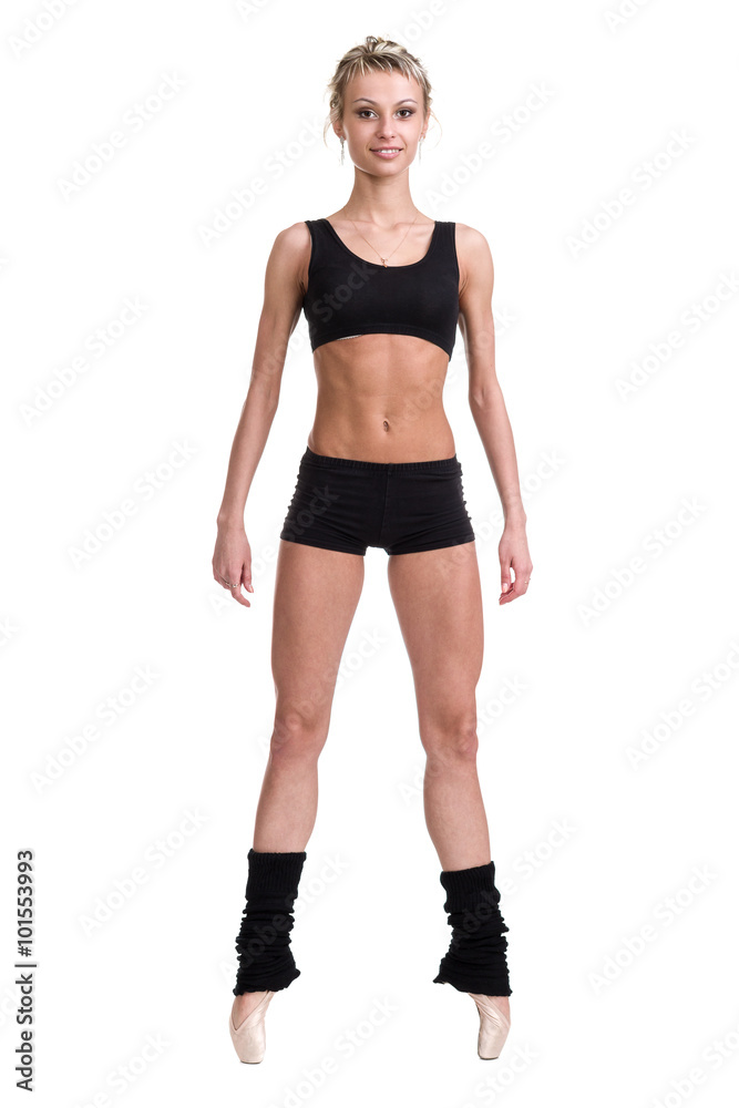 Aerobics fitness woman exercising isolated in full body. Aerobics fitness woman exercising isolated in full body.