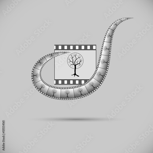 Icon of tape for video. video frame and wavy video ribbon for your design