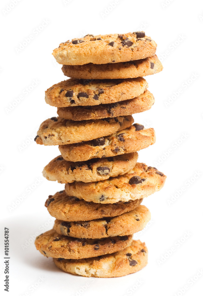 Stack of cookies isolated on white background Stack of cookies isolated on white background